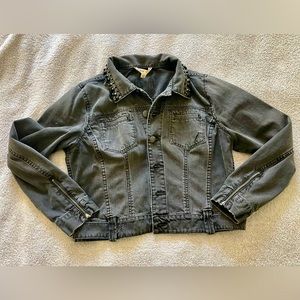 Black studded jean jacket
